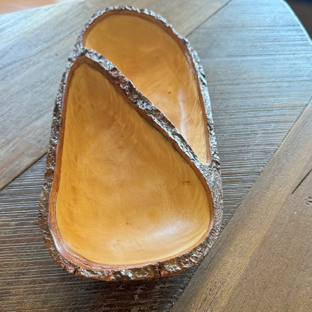 Rustic Wooden Divided Bowl
